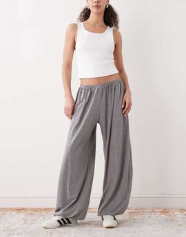 Weekday Weekday balloon fit pants in heather gray