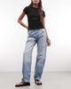 Weekday Weekday barrel leg jeans in light blue wash - 1