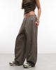 Weekday Weekday barrel parachute pants in mid gray - 1