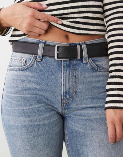 Weekday Weekday belt with square silver buckle in black