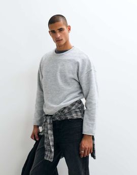 Weekday Weekday boxy fit sweater in heather gray