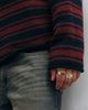 Weekday Weekday boxy fit sweater in navy and red stripes - 2