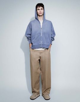 Weekday Weekday boxy fit zip hoodie in washed blue - part of a set