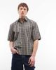Weekday Weekday boxy oversized short sleeve shirt in navy and yellow plaid - 1