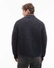 Weekday Weekday boxy polo knit sweater in navy - 3