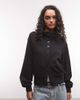Weekday Weekday button up jacket with double layer funnel neck collar detail in black - 1