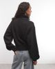 Weekday Weekday button up jacket with double layer funnel neck collar detail in black - 3