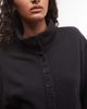 Weekday Weekday button up jacket with double layer funnel neck collar detail in black - 4