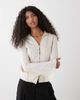 Weekday Weekday button up long sleeve shirt in beige stripes-Brown - 1