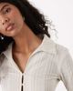 Weekday Weekday button up long sleeve shirt in beige stripes-Brown - 4