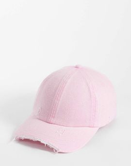 Weekday Weekday cap with distressed details in washed pink