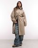 Weekday Weekday car coat in beige with reversible dogtooth lining-Neutral - 1