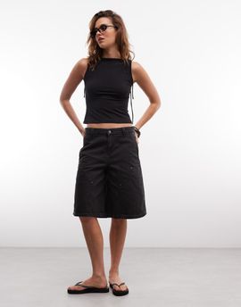 Weekday Weekday carpenter shorts in washed black