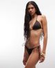 Weekday Weekday charm tie bikini top in dark brown - part of a set - 2