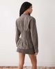 Weekday Weekday cinched shirt with ruching and peplum hem in gray stripes - 4