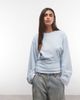 Weekday Weekday cinched waist long sleeve T-shirt in dusty blue - 4
