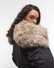 Weekday Weekday cropped bomber jacket with faux fur zip hoodin dark gray - 2