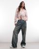 Weekday Weekday cropped hoodie in washed pink - 2