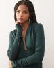 Weekday Weekday deep halter neck long sleeve top in petrol green - exclusive to ASOS - 3