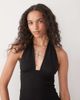 Weekday Weekday deep halter neck mini dress in black - 4