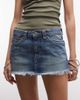 Weekday Weekday denim mini skirt with frayed hem in light blue wash - 3