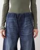 Weekday Weekday denim wide leg sweatpants without waistband in mid blue - 4