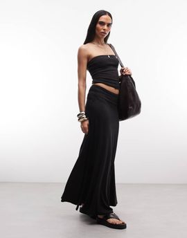 Weekday Weekday drapey maxi skirt in black