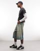 Weekday Weekday drop crotch distressed festival jorts in dirty blue wash - 2