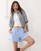 Weekday Weekday elastic waist shorts in blue - 1