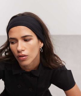Weekday Weekday extra wide jersey headband 2-pack in black & mole