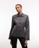 Weekday Weekday fitted linen button up jacket in dark gray - 1