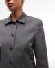Weekday Weekday fitted linen button up jacket in dark gray - 3