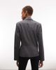 Weekday Weekday fitted linen button up jacket in dark gray - 4