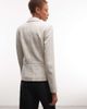 Weekday Weekday fitted linen look button up jacket in natural-Blonde - 4
