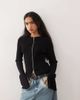 Weekday Weekday fitted zip up cardigan with sleeve zip detailing in black - 1