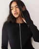 Weekday Weekday fitted zip up cardigan with sleeve zip detailing in black - 3