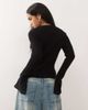 Weekday Weekday fitted zip up cardigan with sleeve zip detailing in black - 4