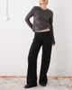 Weekday Weekday flared suiting pants with side zip in black - 1