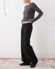 Weekday Weekday flared suiting pants with side zip in black - 2