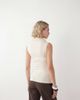 Weekday Weekday funnel neck slim fit top in beige-Neutral - 4