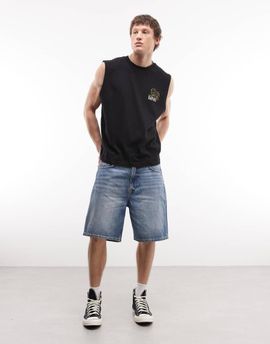 Weekday Weekday Galaxy loose fit baggy denim shorts in blue wash
