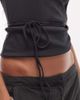 Weekday Weekday halter neck wrap top in off black - 4