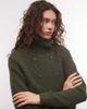 Weekday Weekday high neck button cardigan in dark green melange - 2