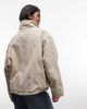Weekday Weekday high neck track jacket with teddy fleece lining in beige-Neutral - 3