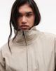 Weekday Weekday high neck track jacket with teddy fleece lining in beige-Neutral - 4