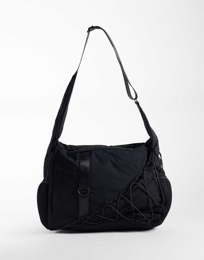 Weekday Weekday hiker mini cross body bag with mesh detailing in black