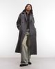 Weekday Weekday Kia wool blend oversized coat with tie waist detail in gray melange herringbone - 1