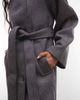Weekday Weekday Kia wool blend oversized coat with tie waist detail in gray melange herringbone - 2