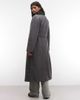Weekday Weekday Kia wool blend oversized coat with tie waist detail in gray melange herringbone - 4