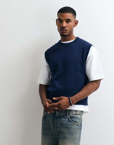 Weekday Weekday knit tank top in dark blue